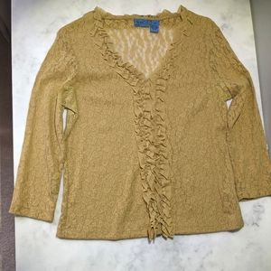 Victorian Lace Top / TeeCo Lace Shirt / Lace Blouse with Ruffles